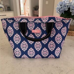 Scott Navy and Pink Patterned Cooler Bag